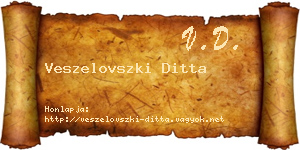 Veszelovszki Ditta névjegykártya